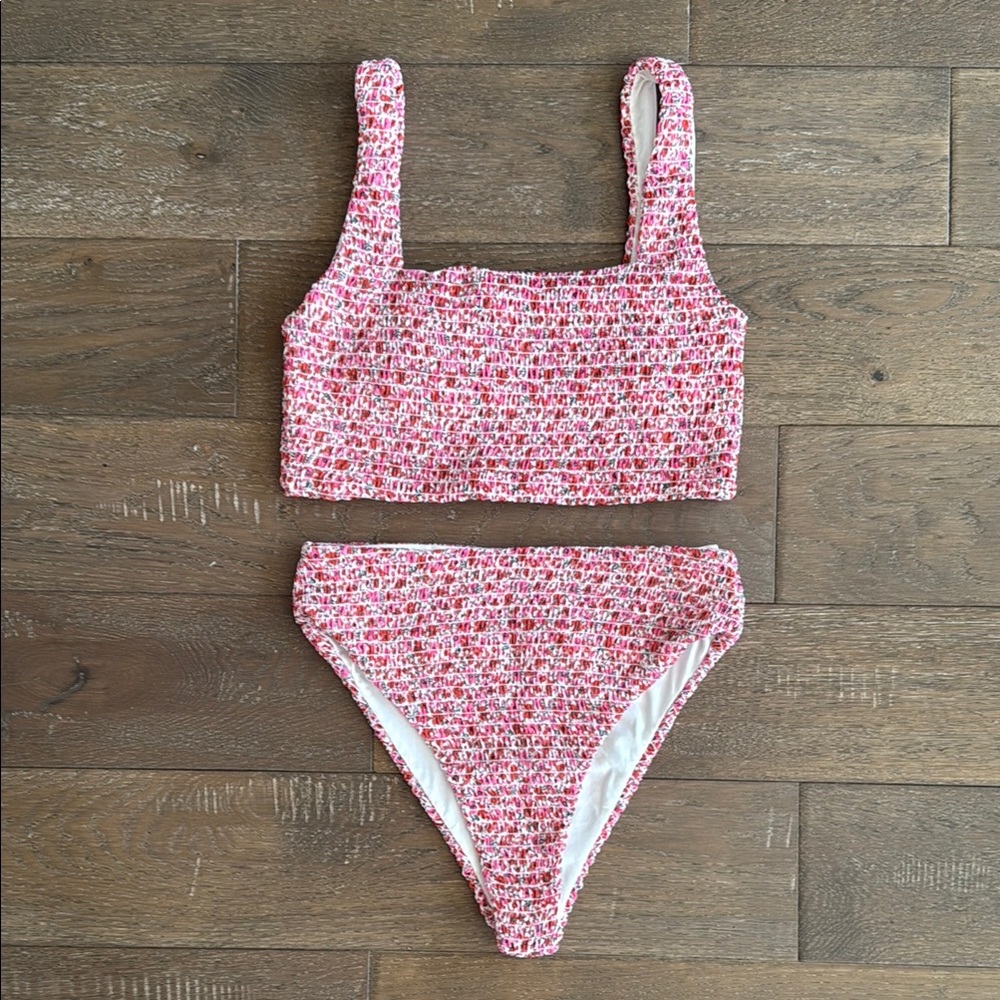 Pink Lily Red and Pink Floral Swimsuit